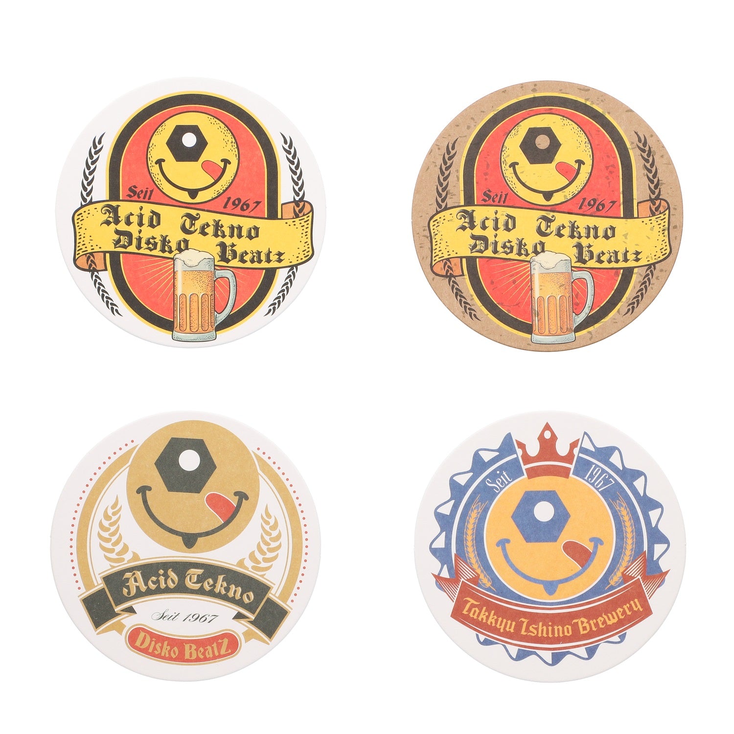ATOMIC - ここち Hexagon Eye Coaster Set（4種×5枚／計20枚） – DENKI GROOVE